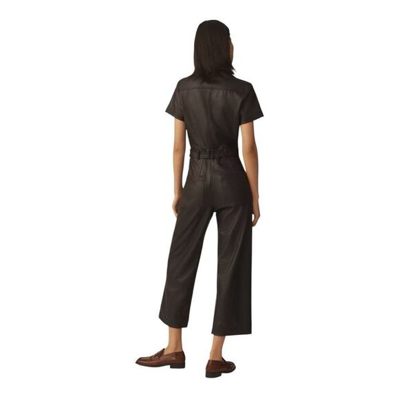 NWT The Colette Weekend Jumpsuit by Maeve: Faux-Leather Anthropologie Size XS - Picture 4 of 14